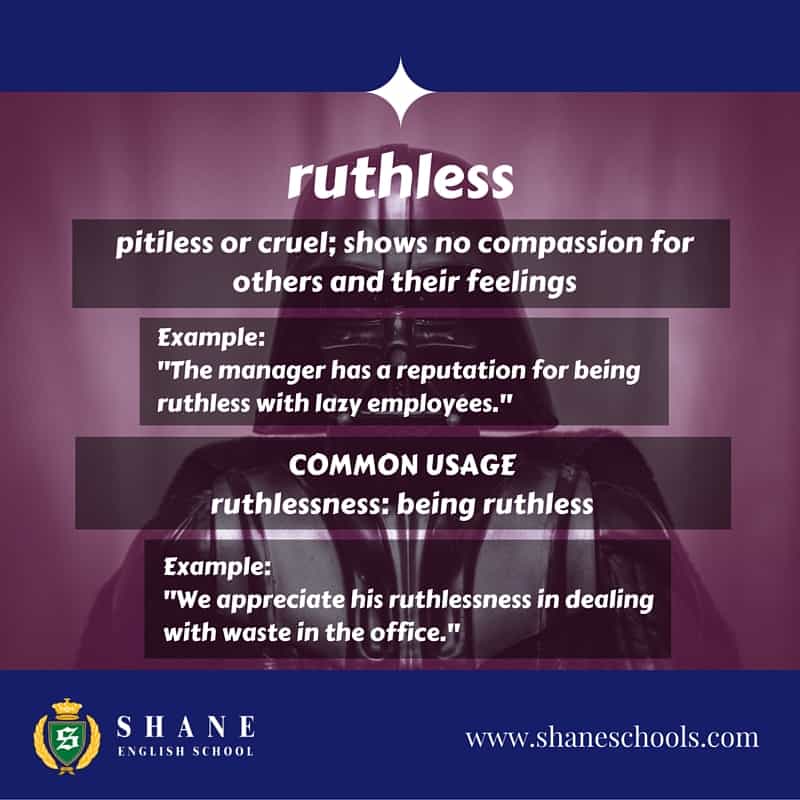 What Does Ruthless Mean In English