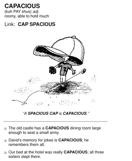 A simple visual mnemonic to learn the word ‘capacious’